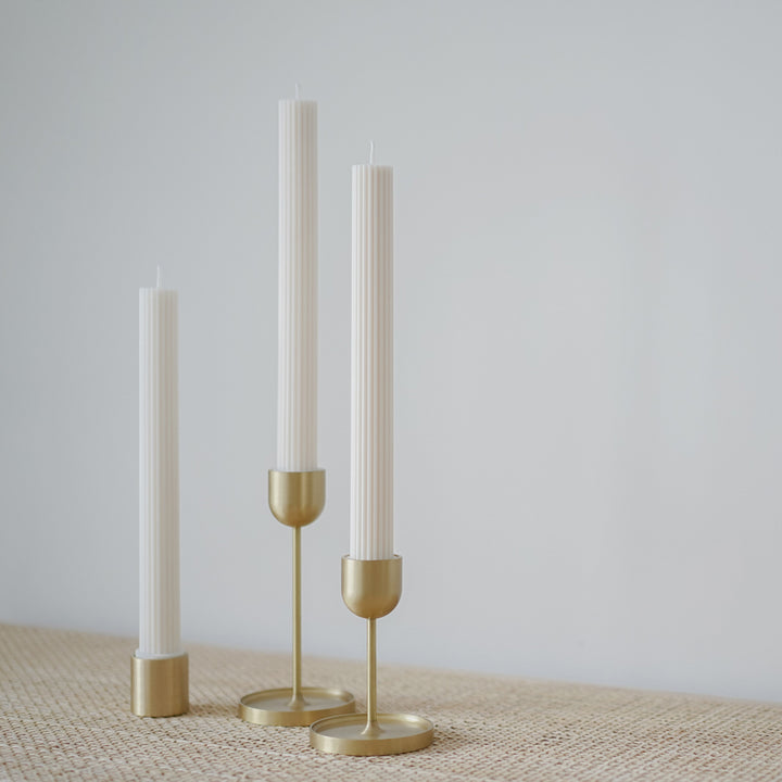Column Pillar Candle Duo - Cream White