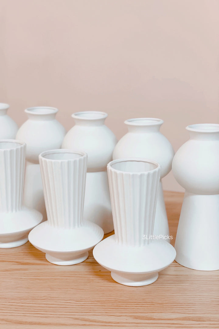 Simple Raw White Sculptural Decor Vase