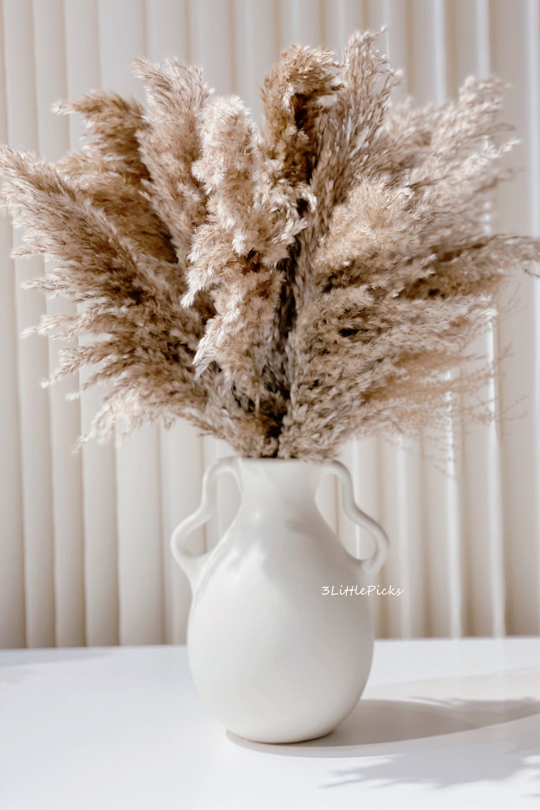 2 Handles Vintage Big Tummy Vase - Cream White (2 sizes)