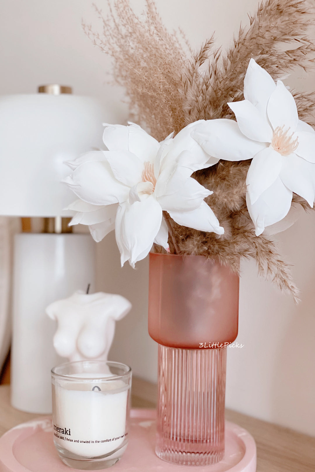 Dual Tone Dusty Pink Glass Vase