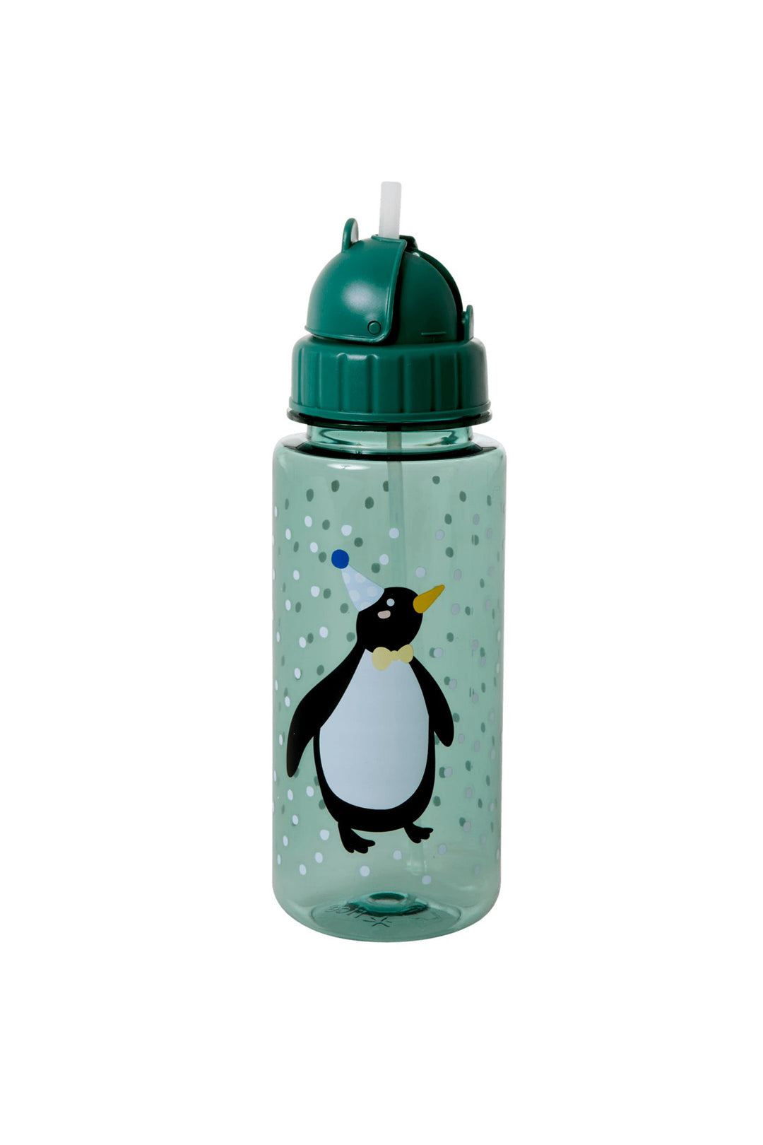 Party Animal Print Plastic Kids Water Bottle Green