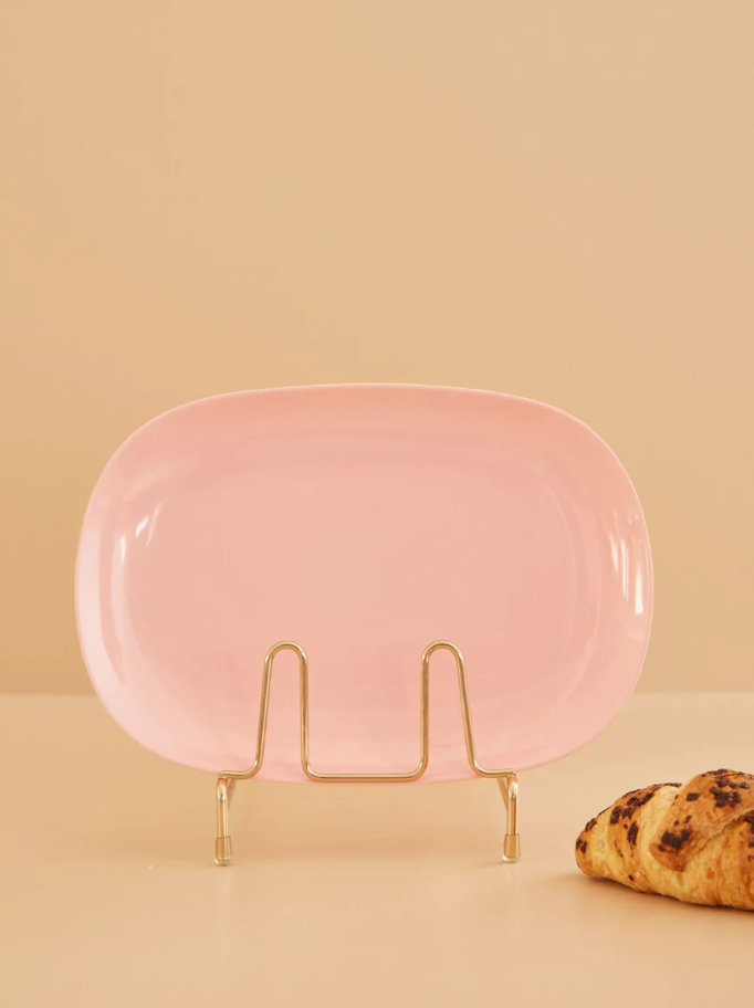 Sweet Pink Rectangular Large Melamine Plate