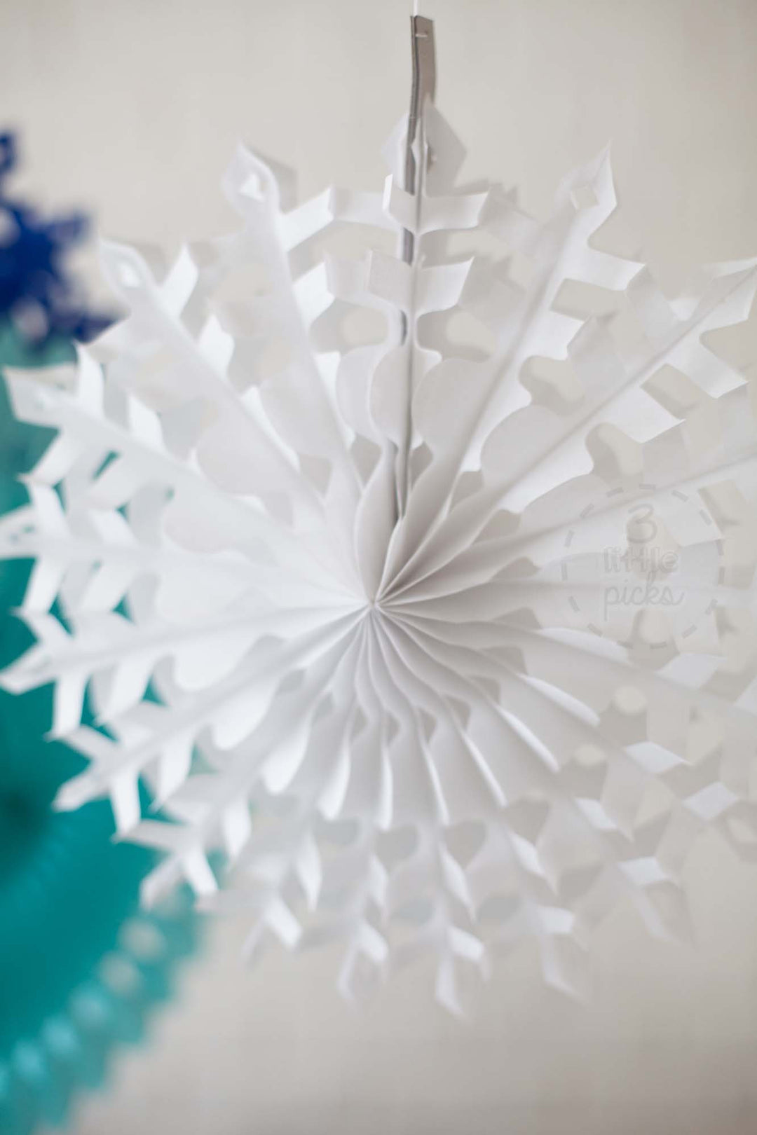 Frozen Snowflake Fan 30cm, Partyware, 3littlepicks - 3LittlePicks
