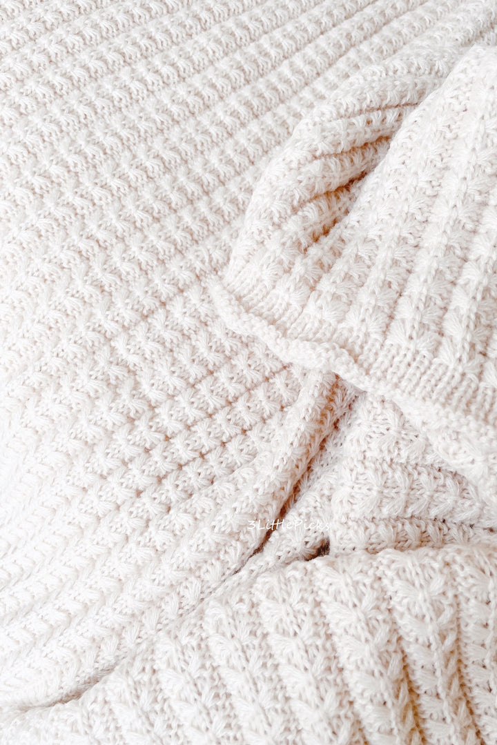 Latte Butterfly Knitted Throw