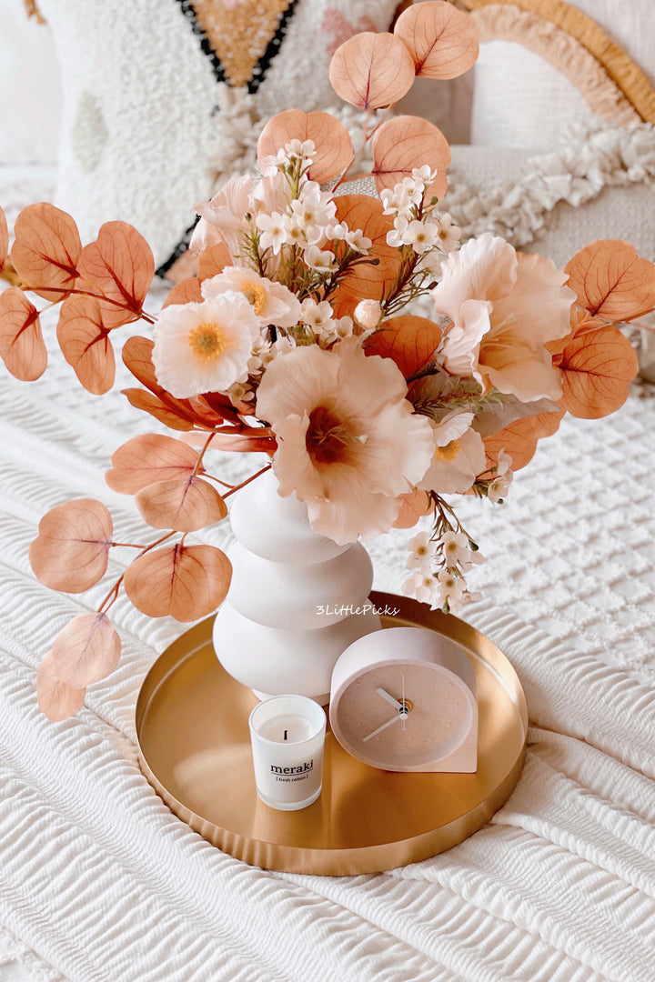 3 Rims Matt Cream White Vase