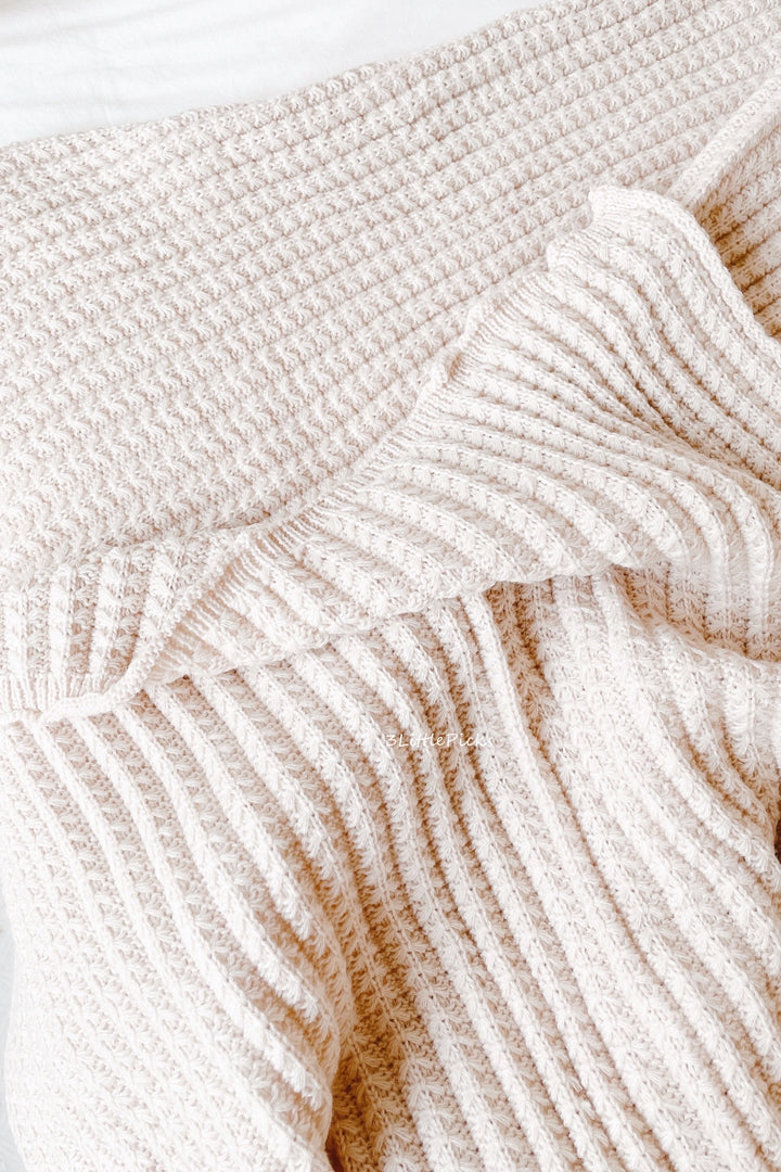 Latte Butterfly Knitted Throw