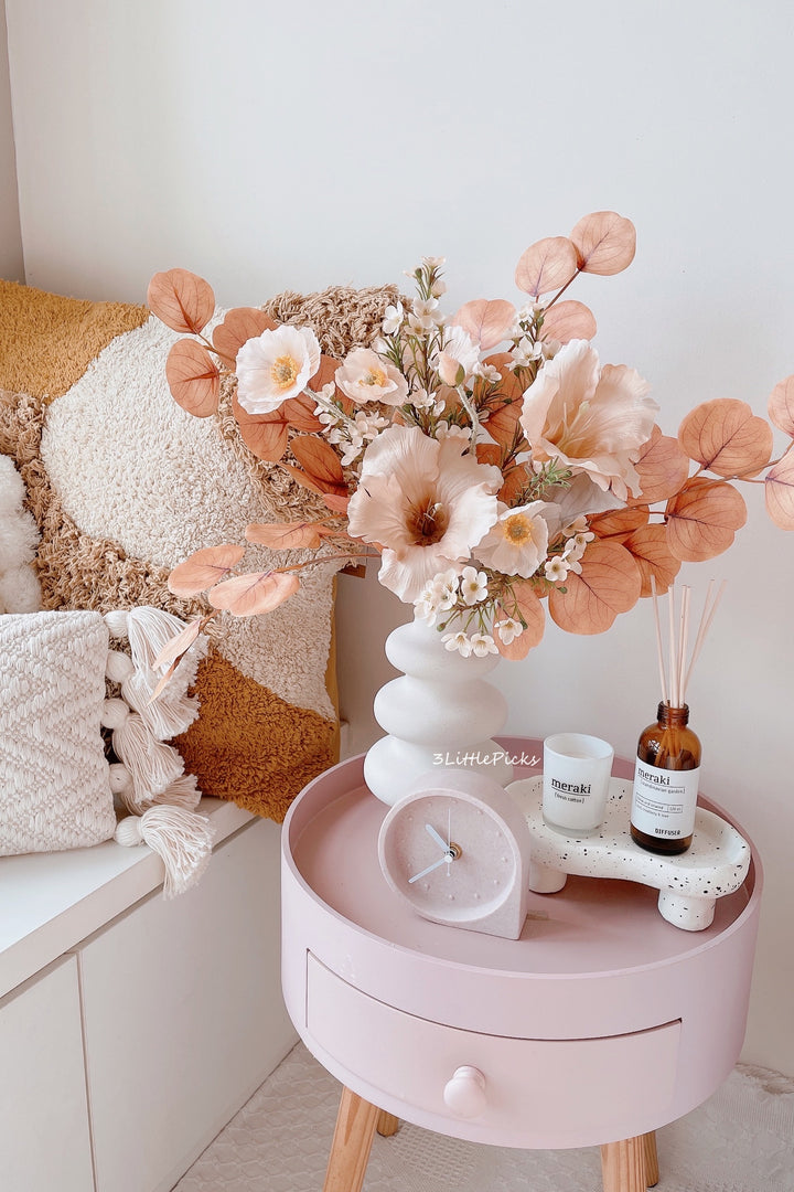 3 Rims Matt Cream White Vase