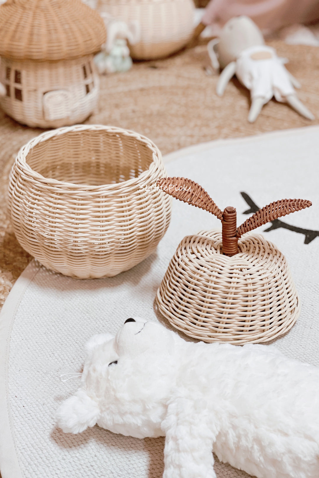 Pear Rattan Storage Basket