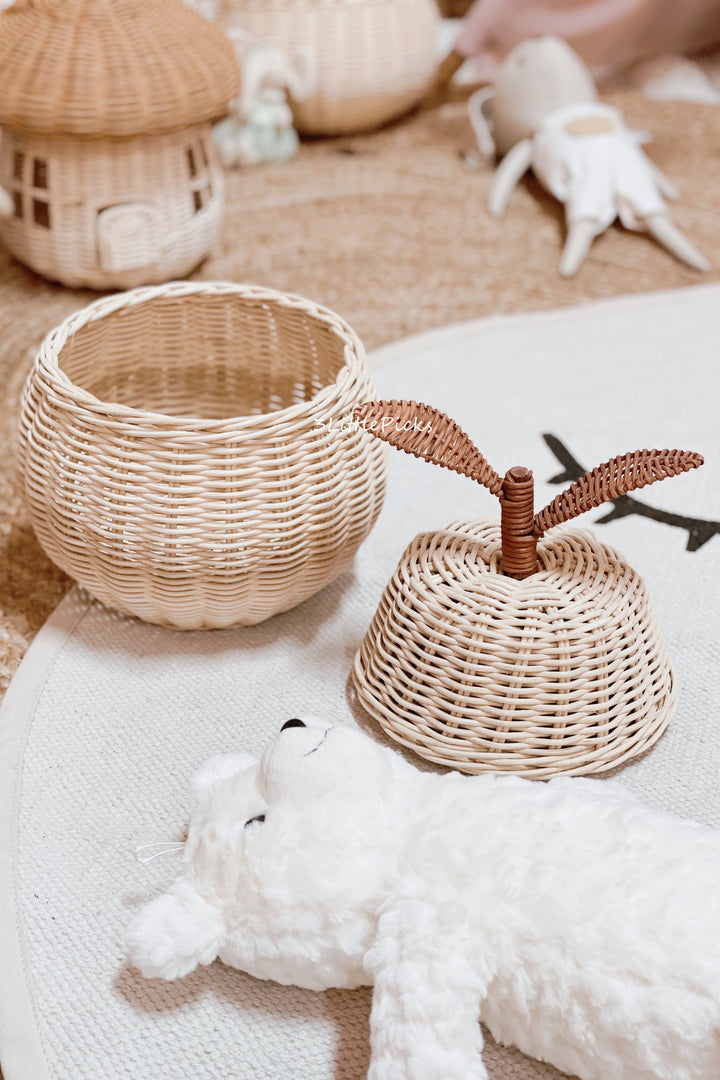 Pear Rattan Storage Basket