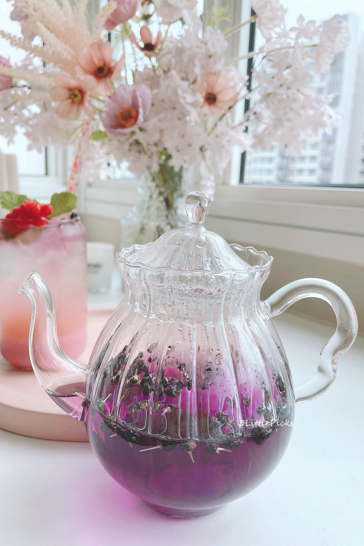 Elegant Pumpkin Glass Teapot