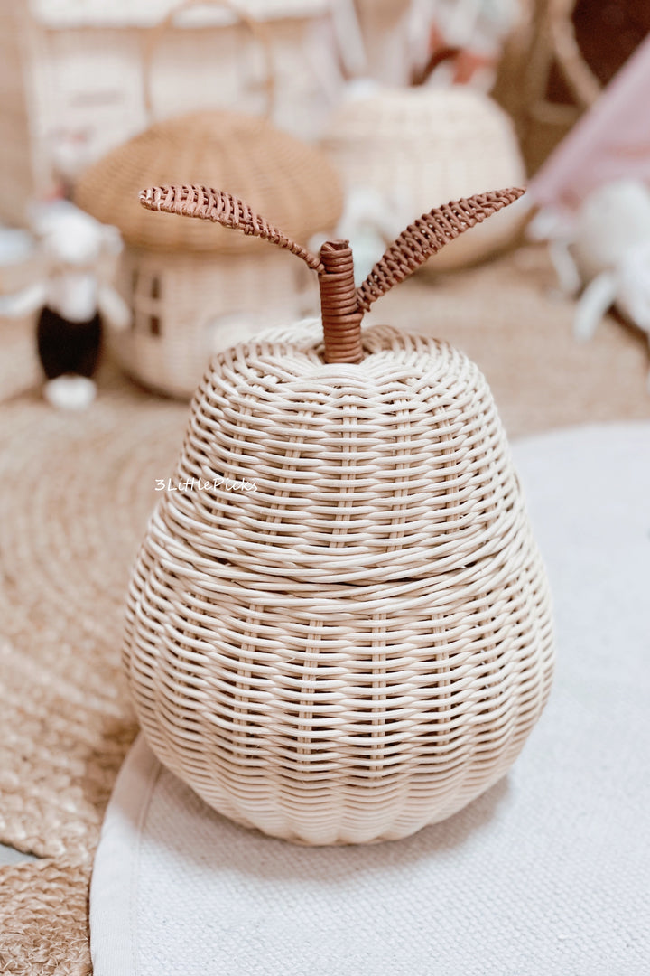 Pear Rattan Storage Basket