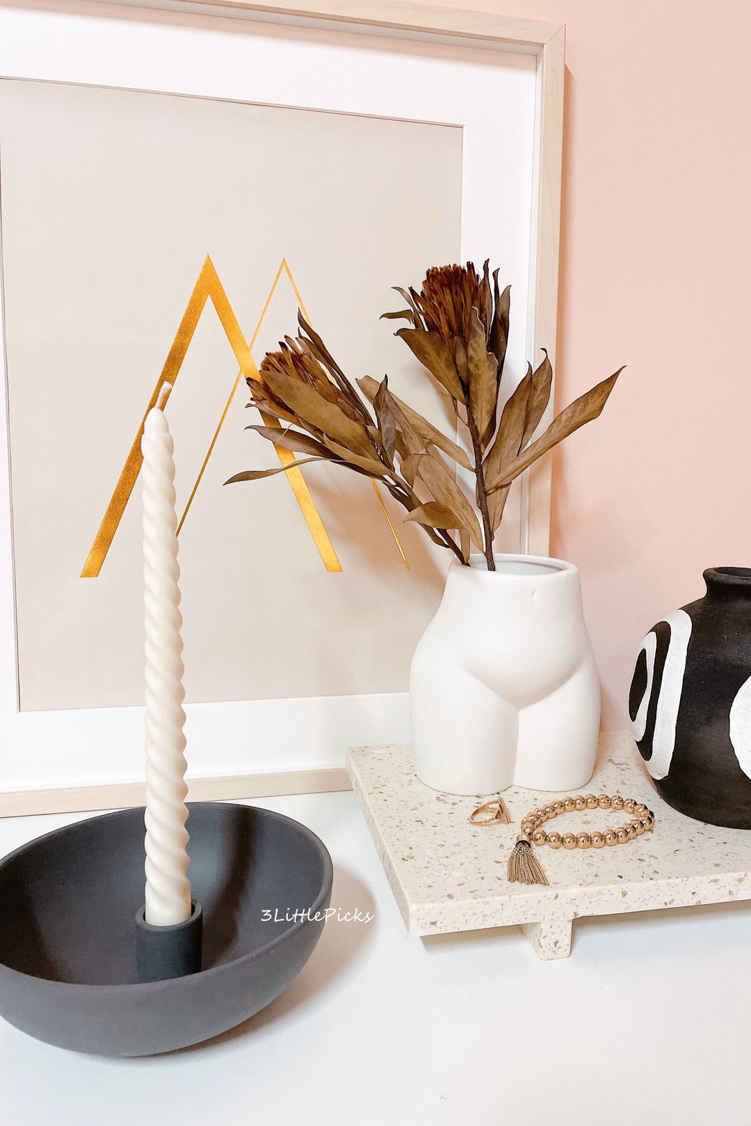 Simple Charcoal Grey Candlestick Bowl