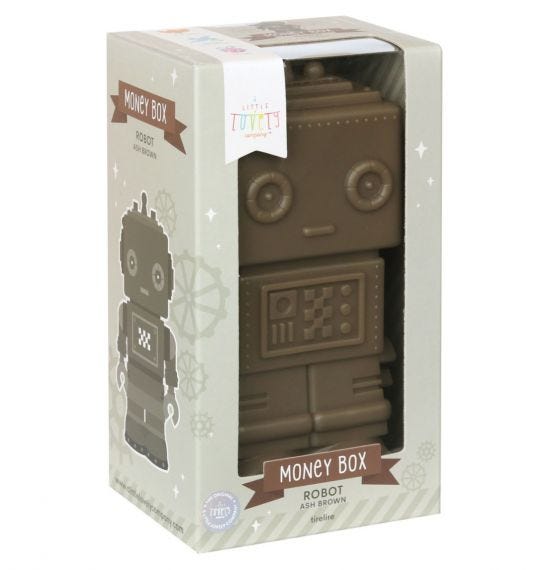 Robot Money Box ash brown