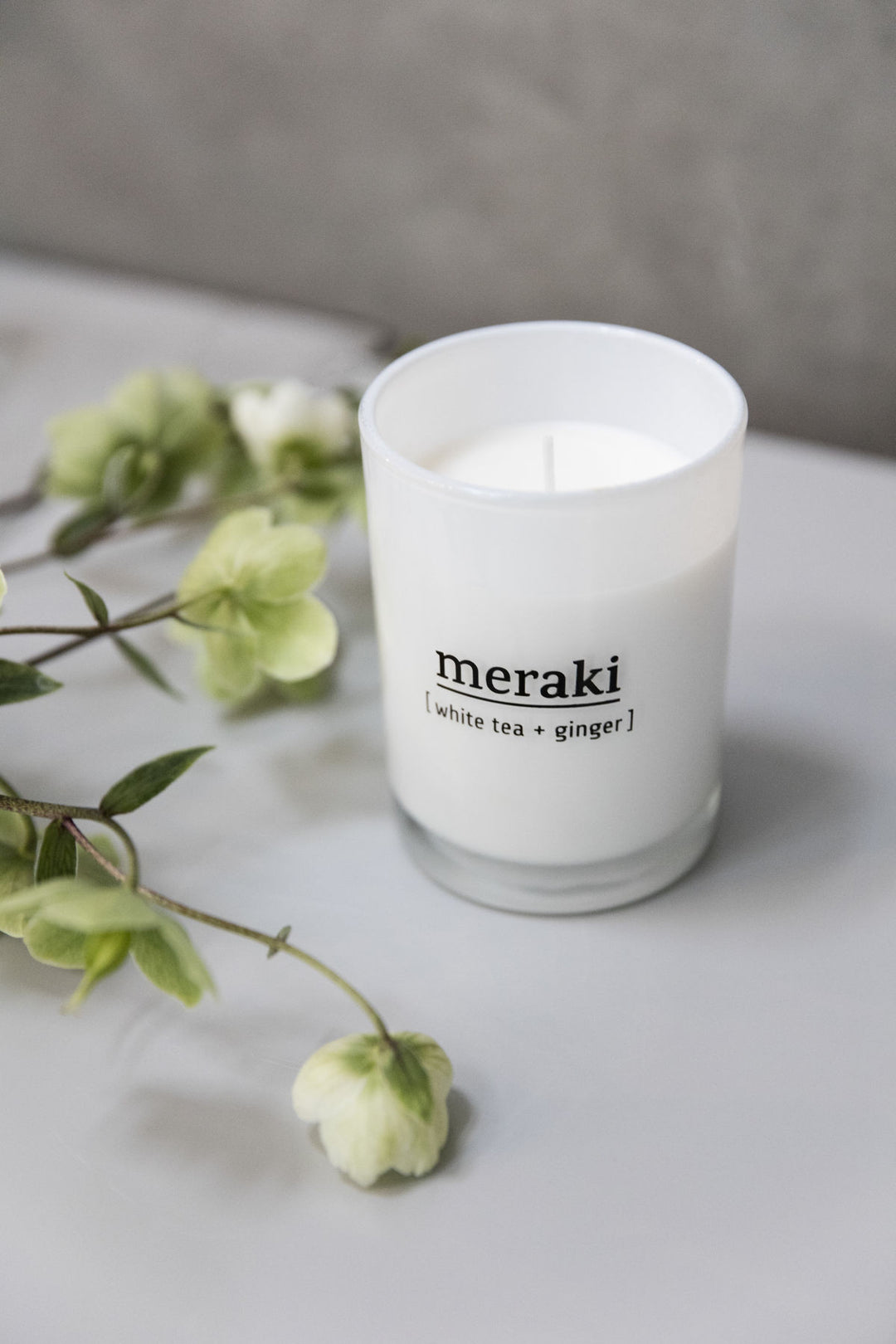 White Tea And Ginger Scented Candle, Lifestyle, Meraki - 3LittlePicks