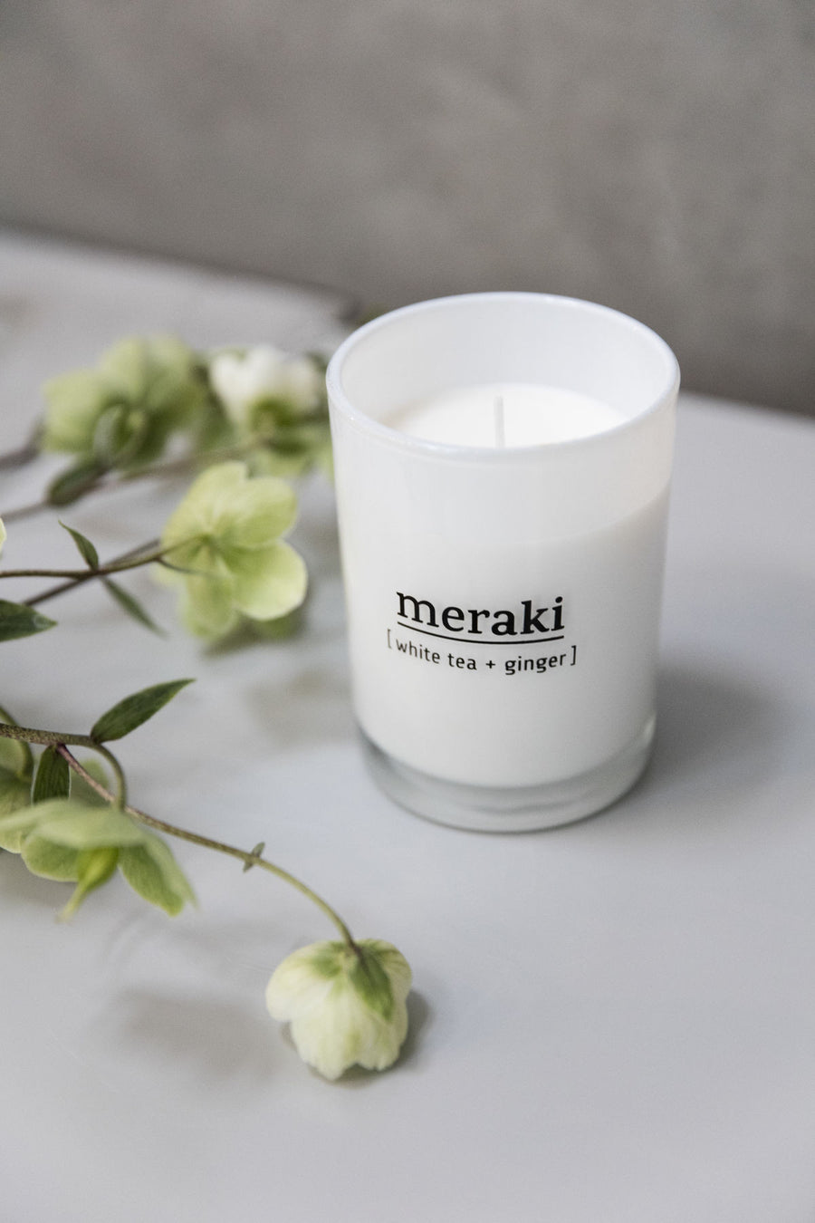 White Tea And Ginger Scented Candle, Lifestyle, Meraki - 3LittlePicks