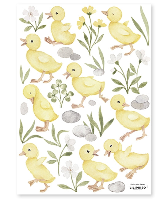 9 Little Baby Duckings Vinyl Decal