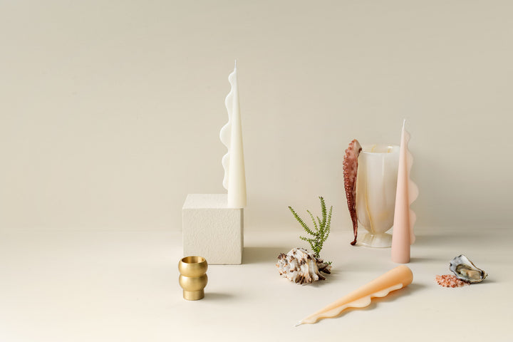 Seaweed Pillar Candle - Light Pink