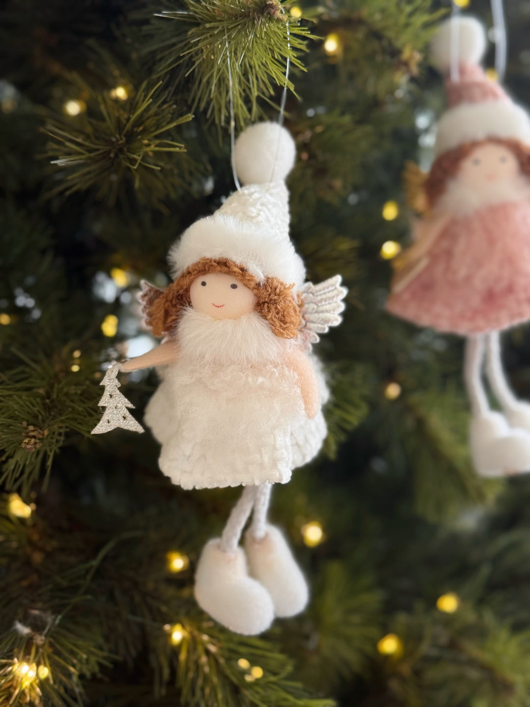 Pompom Winter Angel Hanging Ornament (2 colours)