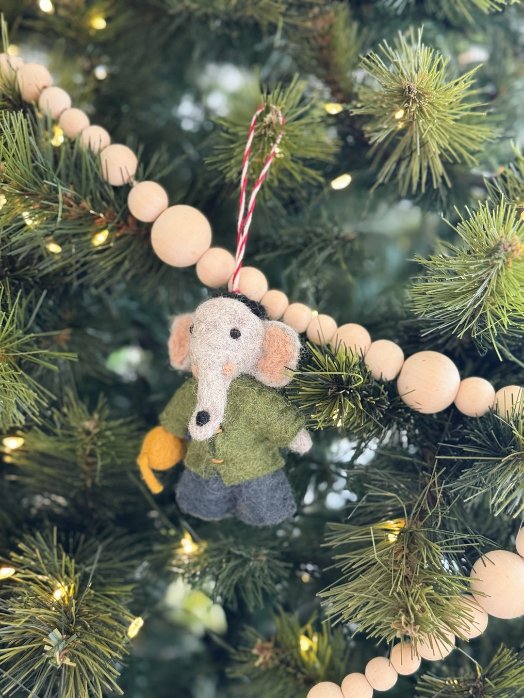Woolly Elephant Felt Ornament