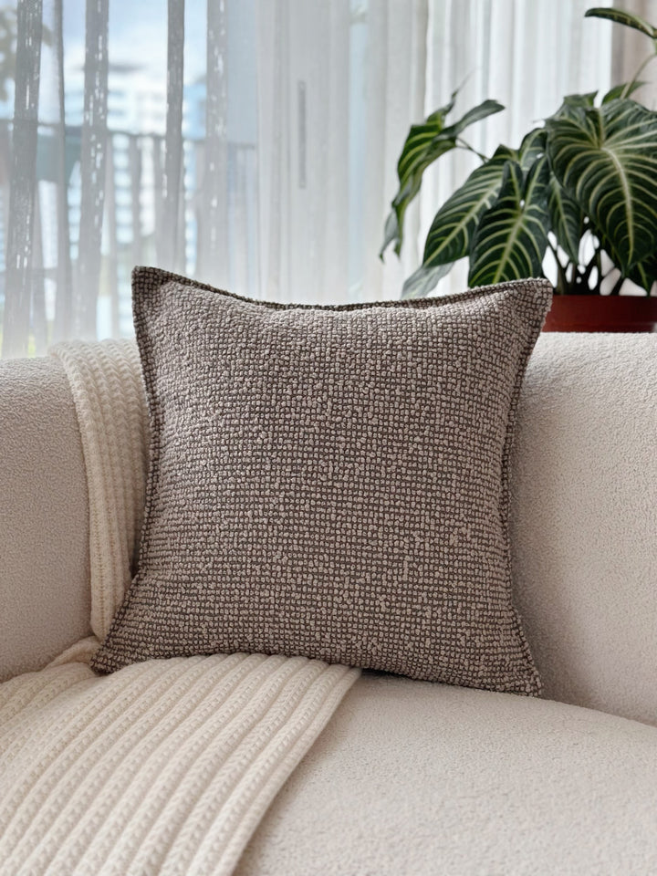 Pebble Weave Cushion Cover – Ash Brown