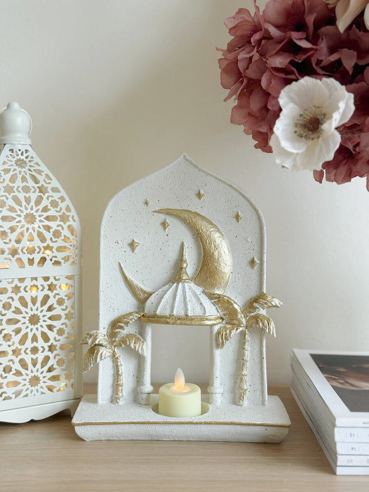Golden Crescent Oasis Tealight Holder