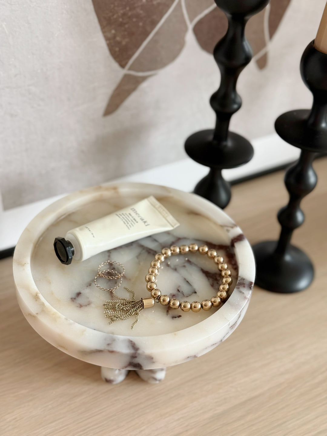 Arcadia Marble Pedestal Tray
