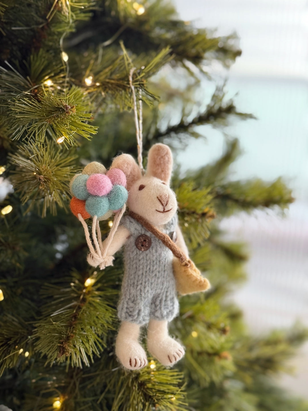 Bunny & Balloons Felt Ornament