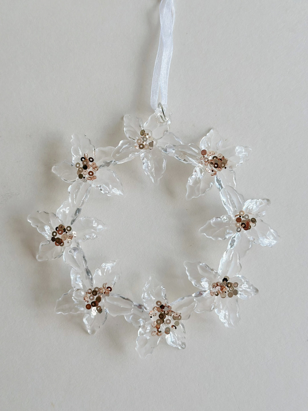 Glittering Floral Wreath Ornament