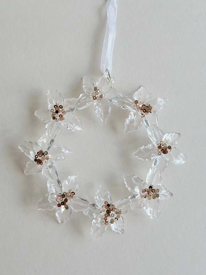Glittering Floral Wreath Ornament