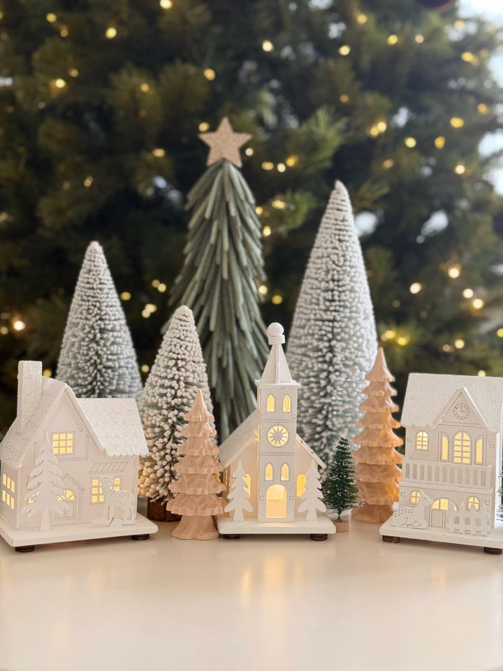 Winter Shimmer Light-Up Wooden Village Collection (3 options)