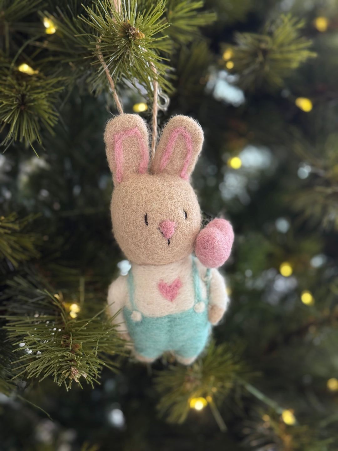Sweetheart Bunny Felt Ornament