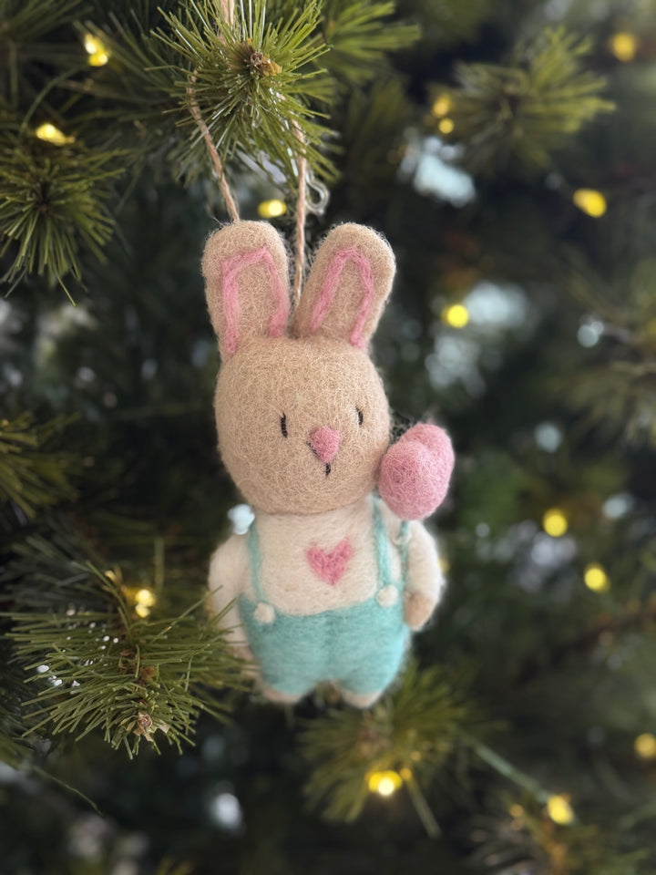 Sweetheart Bunny Felt Ornament