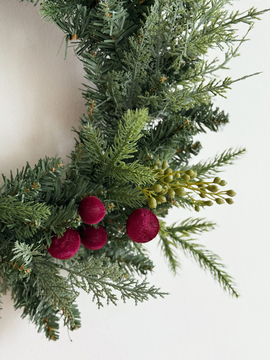 Crimson Velvet Christmas Wreath