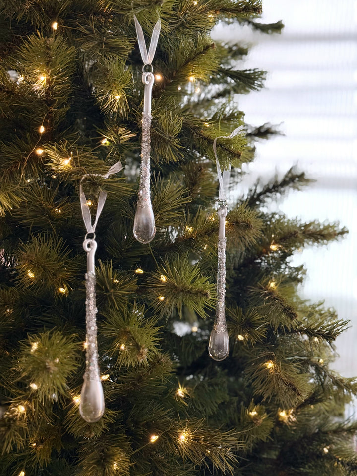 Silver Frost Icicle Ornament Set (set of 3)