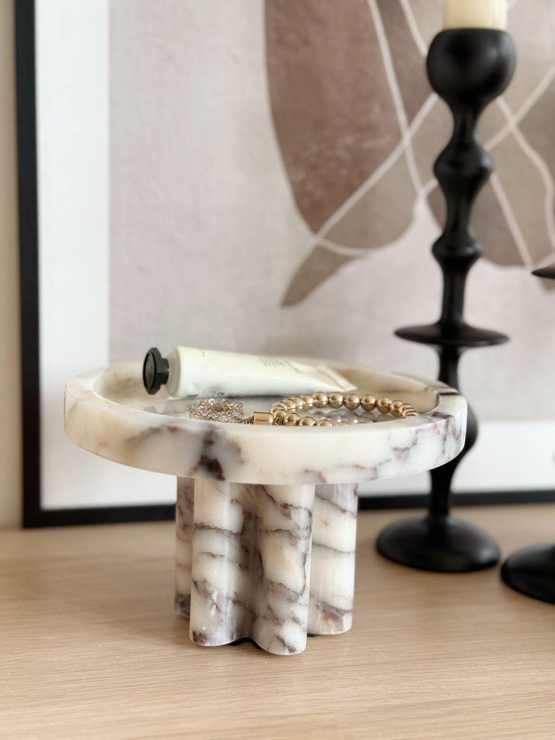 Arcadia Marble Pedestal Tray