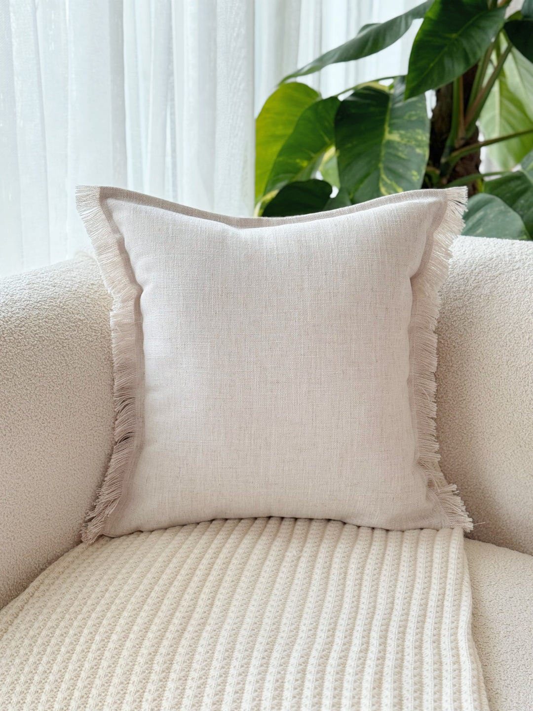 Heirloom Fringe Linen Cushion Cover