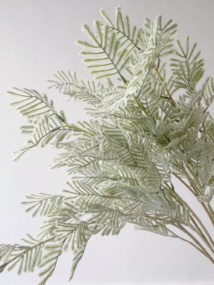 Faux Flocked Mimosa Branch