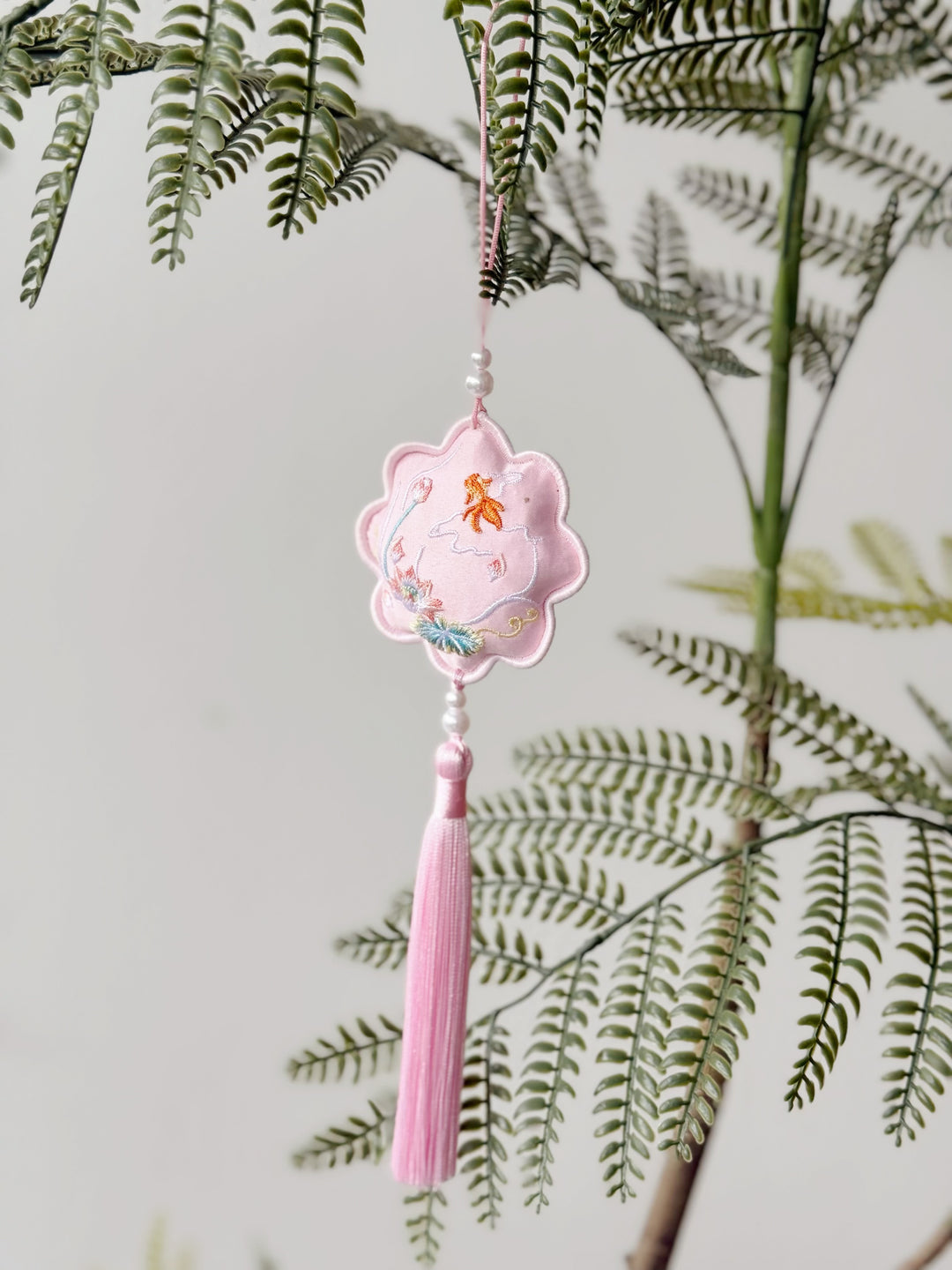 Blush Blossom Tassel Charm