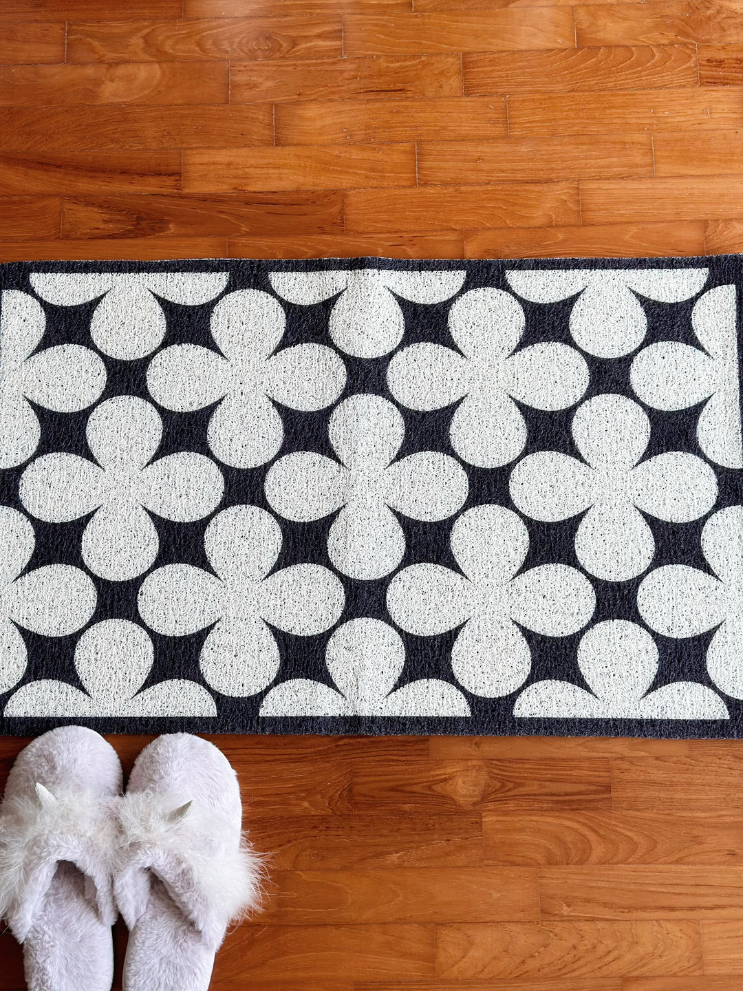 Monochrome Floral PVC Doormat