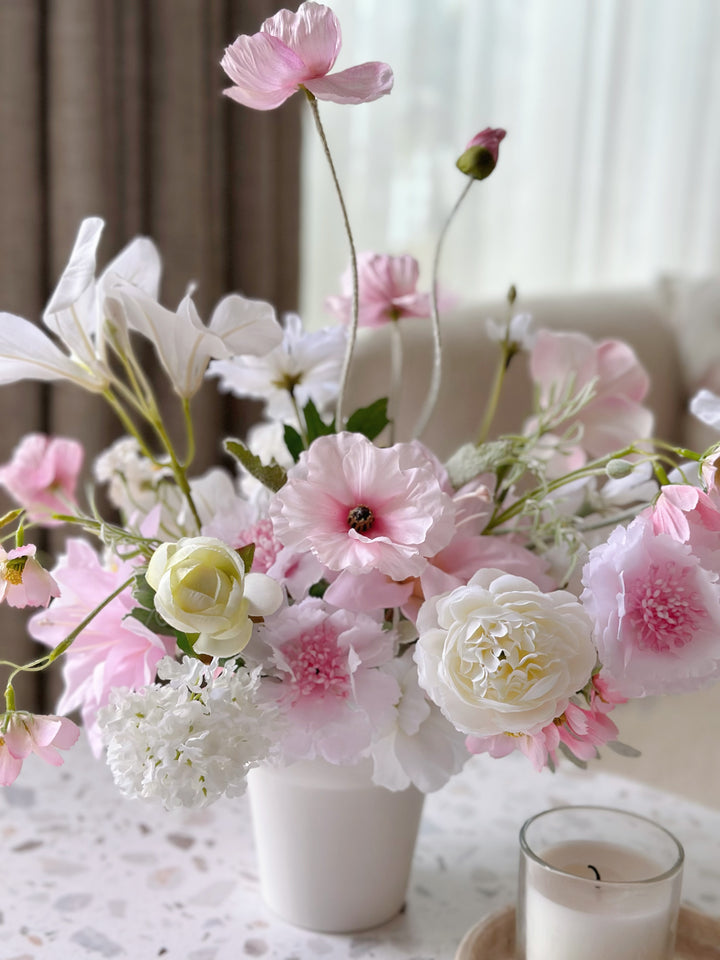 Soft Blush Symphony in the Pot (2-sided)