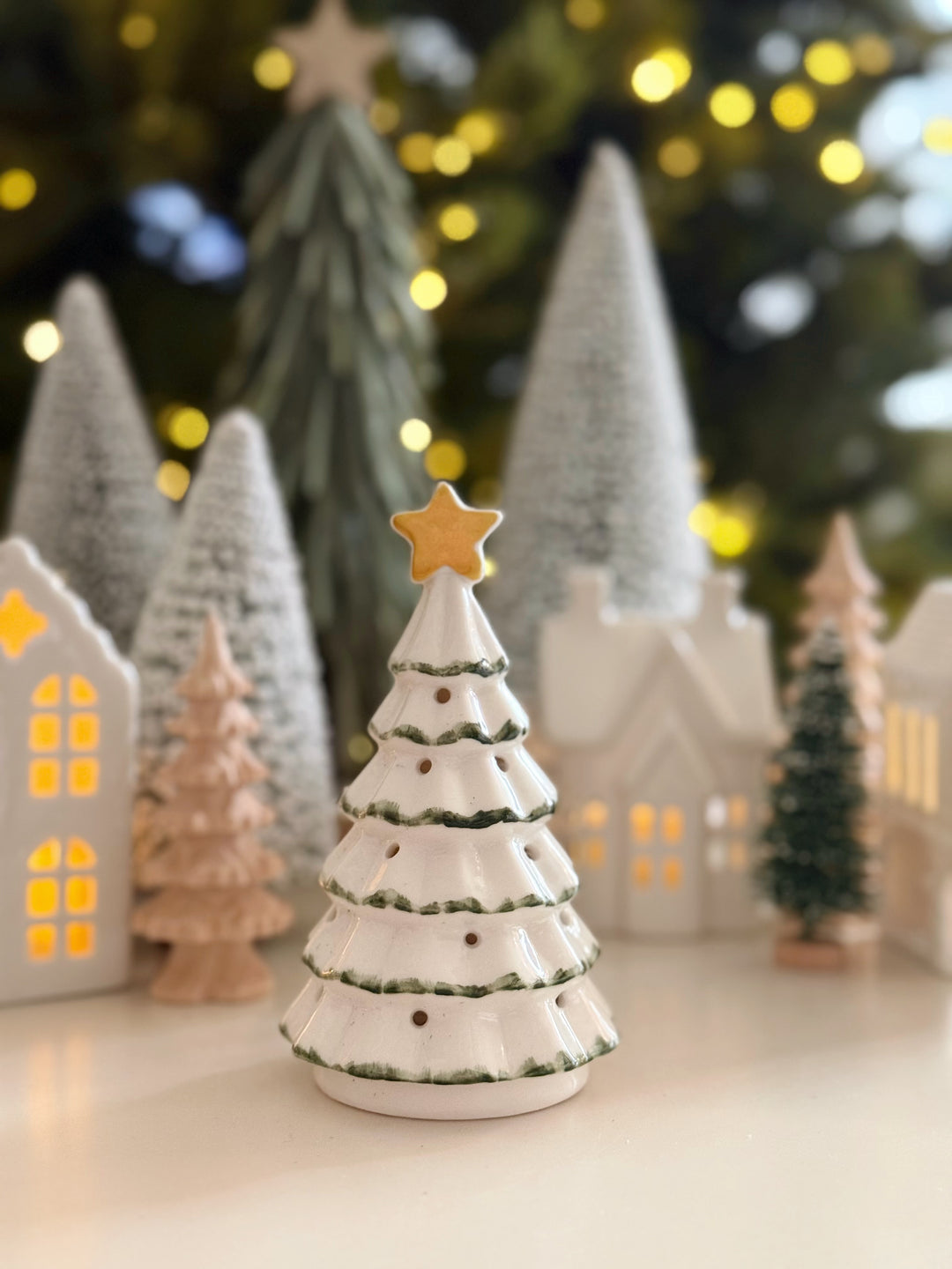 Evergreen Trim Light-Up Porcelain Tree