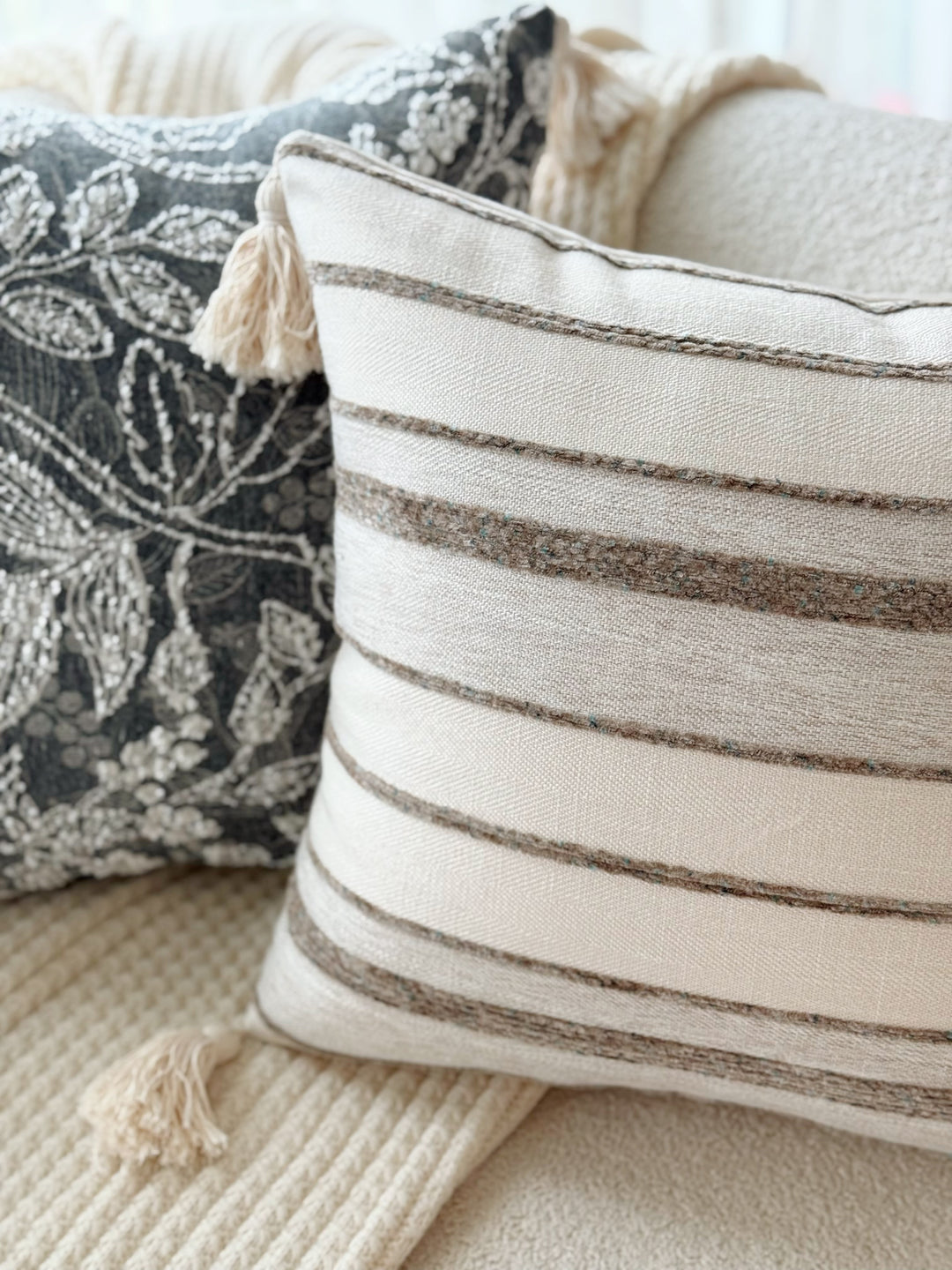 Sandstripe Tassel Cushion Cover