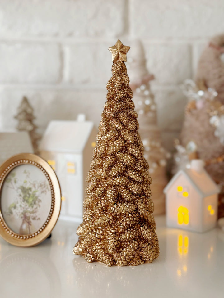 Golden Pinecone Christmas Tree