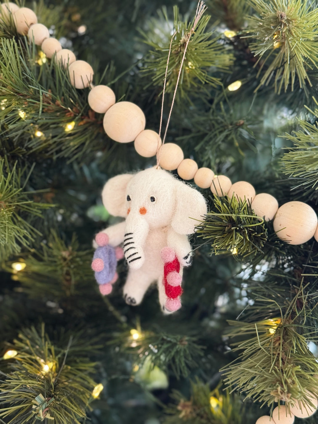 Cuddle Time Elephant Felt Ornament