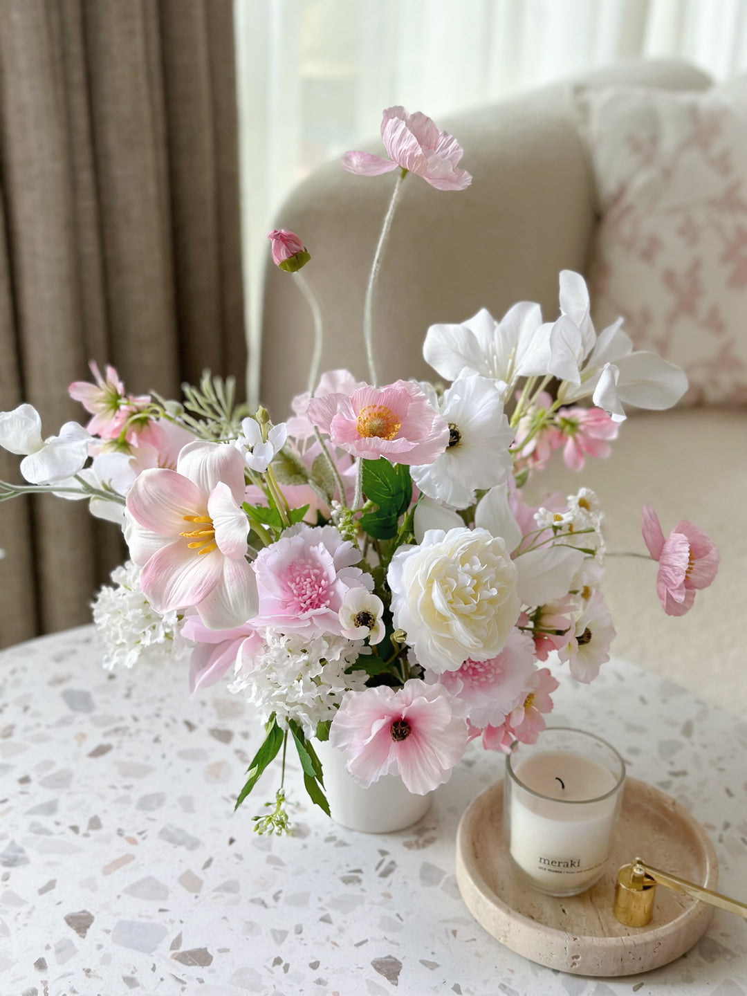 Soft Blush Symphony in the Pot (2-sided)
