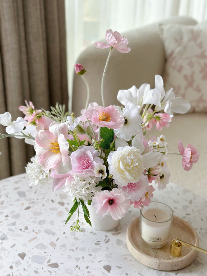 Soft Blush Symphony in the Pot (2-sided)