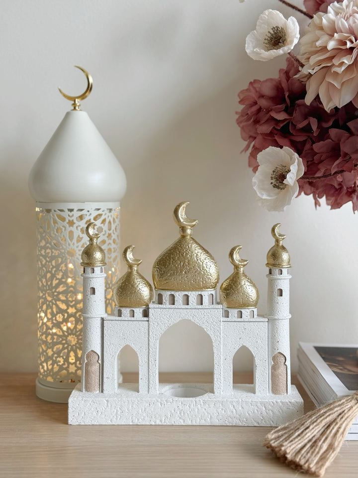 Golden Crescent Mosque Tealight Holder