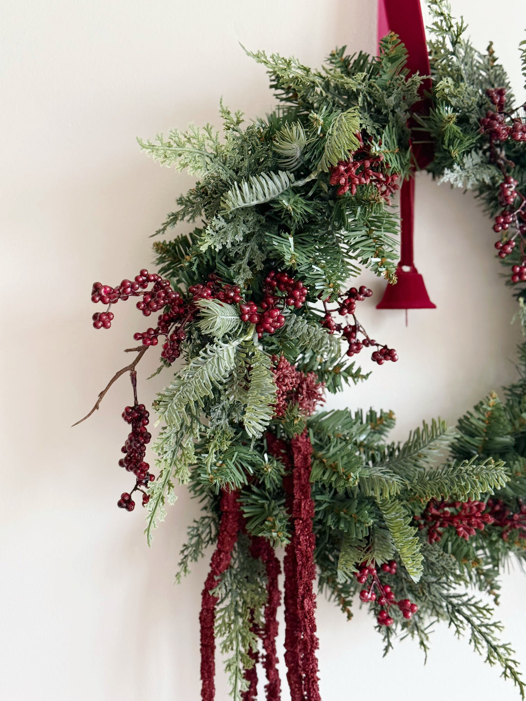 Burgundy Woodland Christmas Wreath