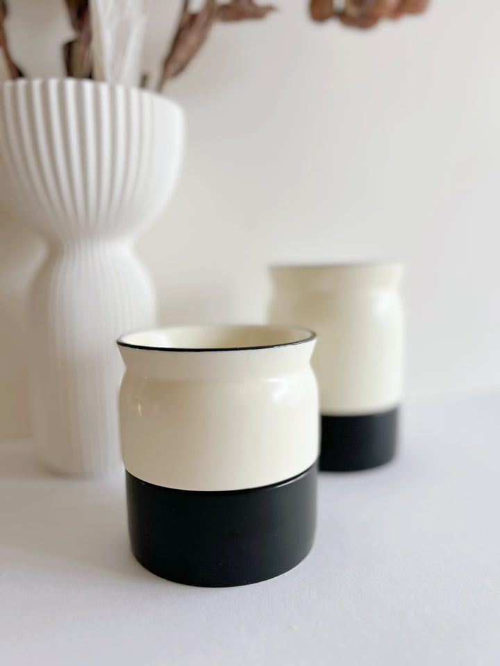 Minimalist Duo-Tone Porcelain Cutlery Jars (2 sizes)