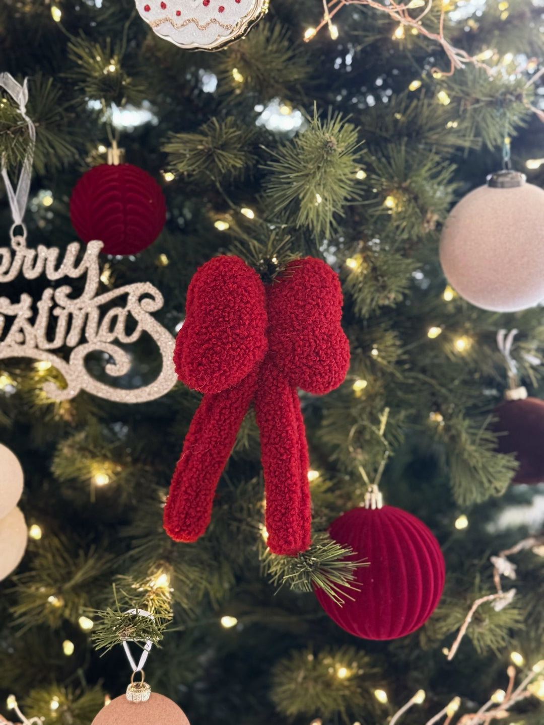 Noël Teddy Bow Ornament Set (Set of 2)